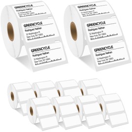 GREENCYCLE Compatible for Dymo 30334 (2-1/4" x 1-1/4") Multipurpose Medium Address Shipping Label BPA Free Used for Labelwriter 450, 4XL & Zebra Desktop Printers 1000 Labels per Roll (10 Roll, White)