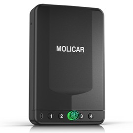 MOLICAR Gun Safe for Handgun Small Biometric Pistol Safe Fingerprint Quick Access Portable Gun Lock Box for Cars Travel Nightstand Bedside