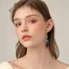 SELOVO Blue Red Stone Boho Trendy Dangle Drop Earrings for