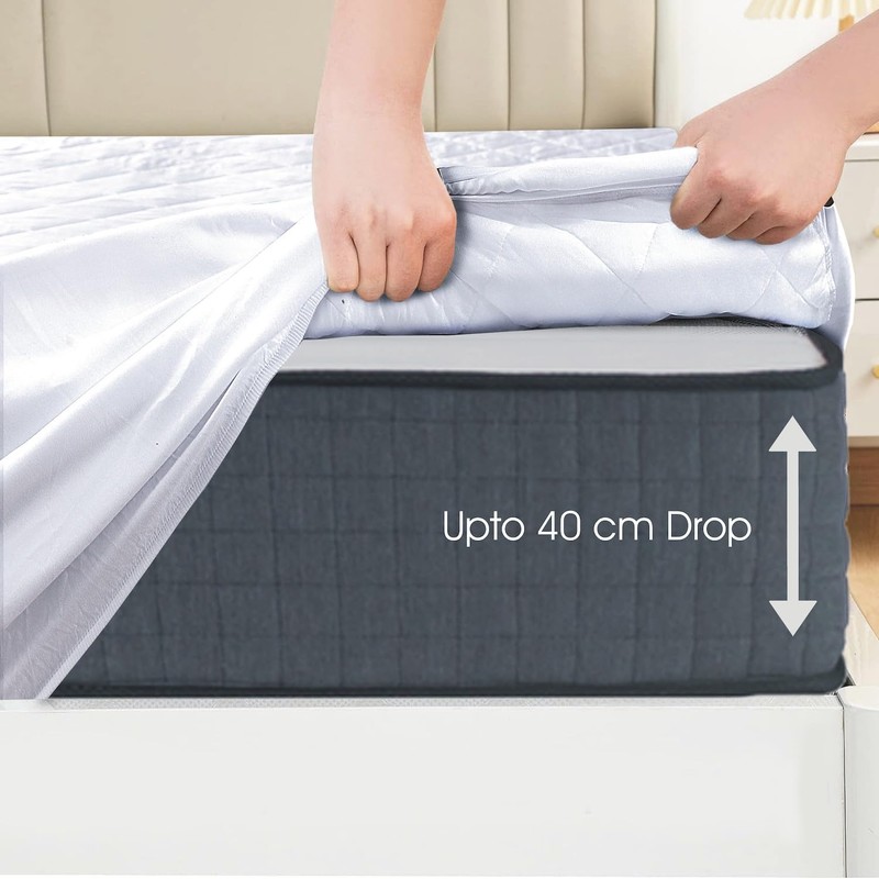 Bronwen Mathews Quilted Mattress Protector Single 90x190 cm Deep Fitted