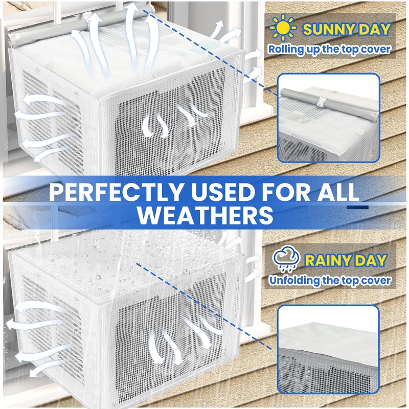 TAKTOPEAK U-shaped Window AC Cover: PVC Mesh for U Shape