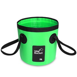 Collapsible Bucket with Handle, 20L Folding Bucket, Foldable Bucket, Lightweight Outdoor Sports Portable Multifunctional Fishing Bucket, for Camping Traveling Picnic Hiking Fishing Car Washing(green)
