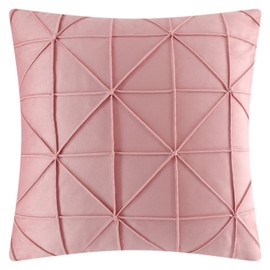 JWH Soft Velvet Throw Pillow Covers Decorative Geometric Accent Pillow Cases Stripes Cushion for Bed Couch Chair Office 18x18 Blush Pink