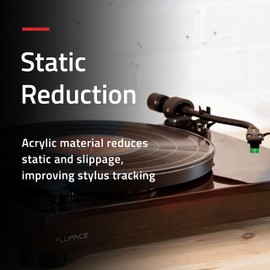 Fluance Fluance Acrylic Platter Mat for Turntables - Reduces Vibrations for Improved Sound Clarity for Vinyl Record Playback, Antistatic, Precision Machined, Compatible with 12" Record Players (PM50)