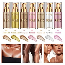 Firstfly Luminizador líquido, luz hidratante impermeable para rostro y cuerpo, iluminador líquido de maquillaje todo en uno, iluminador de verano para
