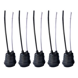 Follite Black Pigtail Temporary Light Socket (5 Pack 14AWG)