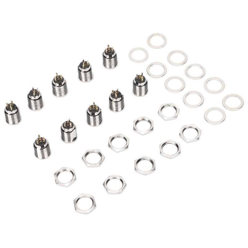 10Pcs XLR Male Socket 4 Pin Metal Panel Mount Male