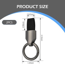 Dogary 2 PCS Car Leather Keychain Clip, Matte Keychain Rings for Car Keys, Smooth and Wear-Resistant Unisex (Black)