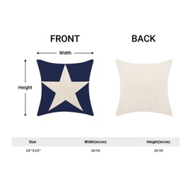 BETGINY 4th of July Pillow Covers 20x20 Inch Set of 2, Memorial Day Independence Day Blue Star Decorations Throw Pillow Covers Linen Farmhouse Patriotic Cushion Case for Couch Sofa Home Outdoor Decor
