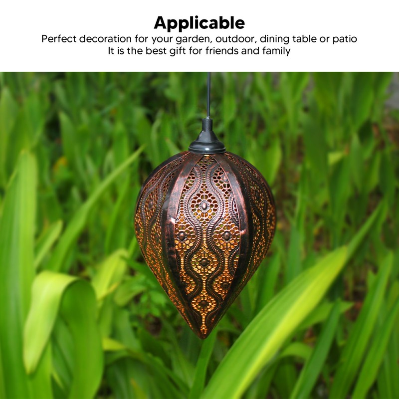 Solar Lantern Hollow Out IP44 Waterproof LED Solar Powered Hanging