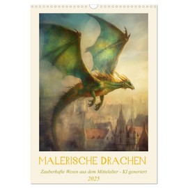 Picturesque Dragons (Wall Calendar 2025 DIN A3 High), CALVENDO Monthly Calendar