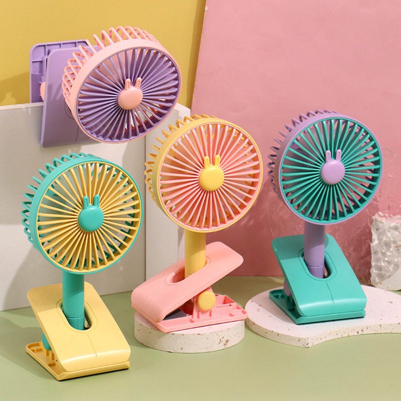 Mini Clip On Fan ABS Foldable USB Rechargeable Noiseless Small