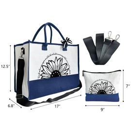 SUSZDOU Teacher Canvas Tote Bag, Sunflower Canvas Bag, Canvas Tote Bag for Women, Teacher Appreciation Gift, Gift for Teacher To Be, Teacher's Day Gift for Teachers, Canvas Tote Bag With Zipper C1