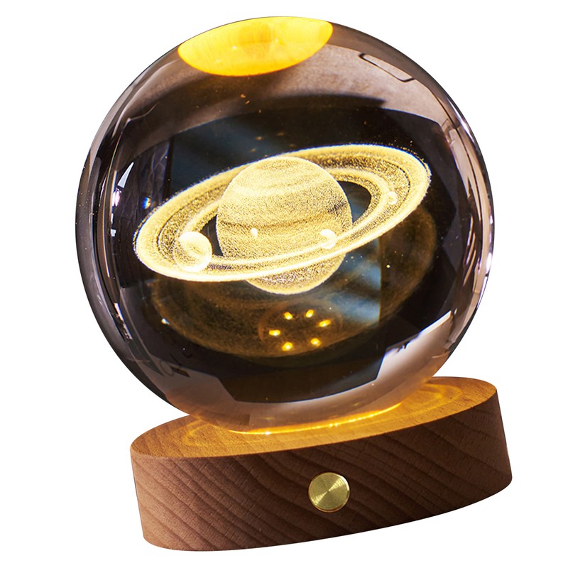 3D Crystal Ball Night Light Rechargeable Battery Soft Light Multifunction