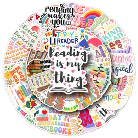 Book Stickers for Laptop(50 Pcs),Gift for Kids Teens Adults Girl,Reading Bookish,Book Waterproof Decals Water Bottle,Vinyl Stickers Scrapbook,Journal,Dairy,Skateboard
