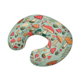 HUIACONG Mushroom Nursing Pillow Cover Leaf Floral Cozy Nursing Slipcover Hidden Zipper Breastfeeding Pillow Slipcover U-Shaped Nursing Pillow Case