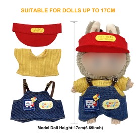 Cute Doll Clothes Set for 17cm LaBuB Clothes Designer, Fashion Premium LaBuB Outfits Set for Boys Kids, Stylish Adorable Dolls Clothing Accessories Mini Camera (D)