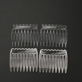 Pomeat Pack of 30 Clear Plain Plastic Smooth Hair Clips Combs Wire Twist Bridal Wedding Veil Combs,9 Teeth Designed