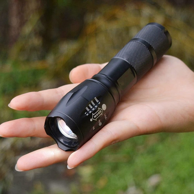 LED Torch Tactical Torch Pocket Flashlight, Zoomable Water Resistant 5