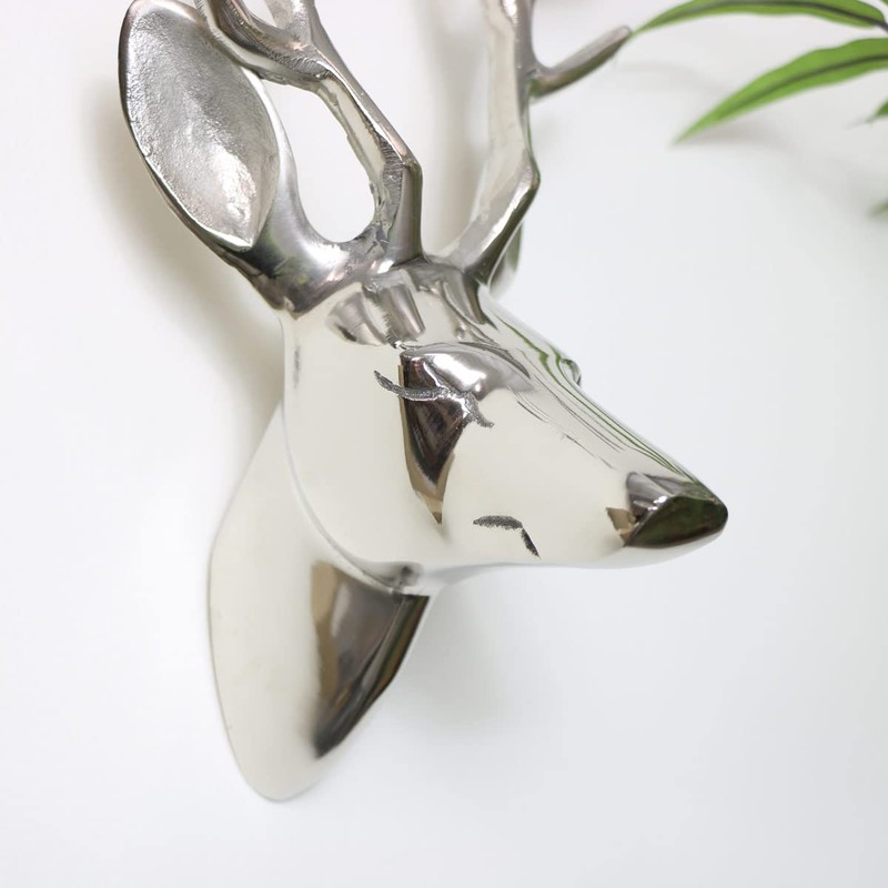 Melody Maison Silver Wall Mounted Stags Head