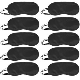 10 Pack Eye Sleep Masks, Eye Sleep Covering, Eye Blinderfold for Sleeping,Travel, Party Supply (Black)
