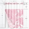 Culudea No Hook Pink and White Marble Shower Curtain with