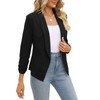 POGT Black Blazer for Women,Office Casual Blazer Jacket Open Front