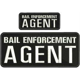 Bail Enforcement Agent EMB Patch 4X10 and 2X5 Hook ON Back BLK/White by HightSeller