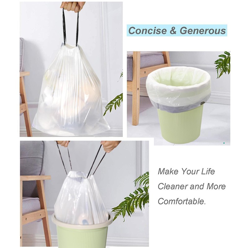 Small Trash Bag, 1.2 Gallon Trash Bags With Drawstring Trash