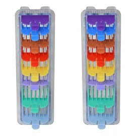 Lobo 2pz De Peines Niveles 8 Aumentos Guía Para Maquina Wahl Color Colores