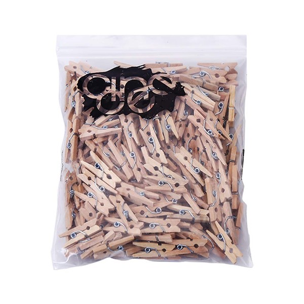 CCINEE 200pcs Mini Wooden Cross Pins Wood Color 25mm Wood Clips Wood Clips Wood Pinch Wooden Cross Pin Clothespins Clothespins for Photo