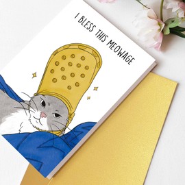 Goroar Funny Pope Cat Meme Wedding Congratulations Card, Wedding Anniversary for Cat Lovers, Family, Friends, Just Married Card