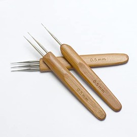 Luwigs 3pcs/Set 0.5mm Dreadlock Crochet Hook for Hair (1 Hook, 2 Hooks,3 Hooks) Dreadlock Needle Tool for Braid Bamboo Dreadlock Crochet Hook Dreadloc
