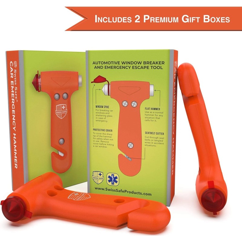 Swiss Safe Durable 5-1 Car Safety Hammer Window Breaker Breaker