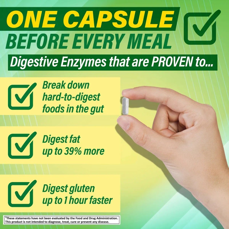 Spring Valley Enzimas Digestivas Avanzadas, Con 60 Capsulas Sin Sabor