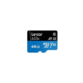 Lexar MicroSD Card, 64 GB, LSDMI64GBB1JP633A, 633x, microSDXC, UHS-I A1, U3, V30, Genuine Japanese Product