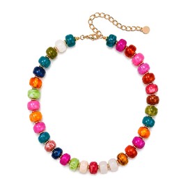 MixShe Boho Beaded Necklace for Women Chic Fashion Jewelry Rainbow