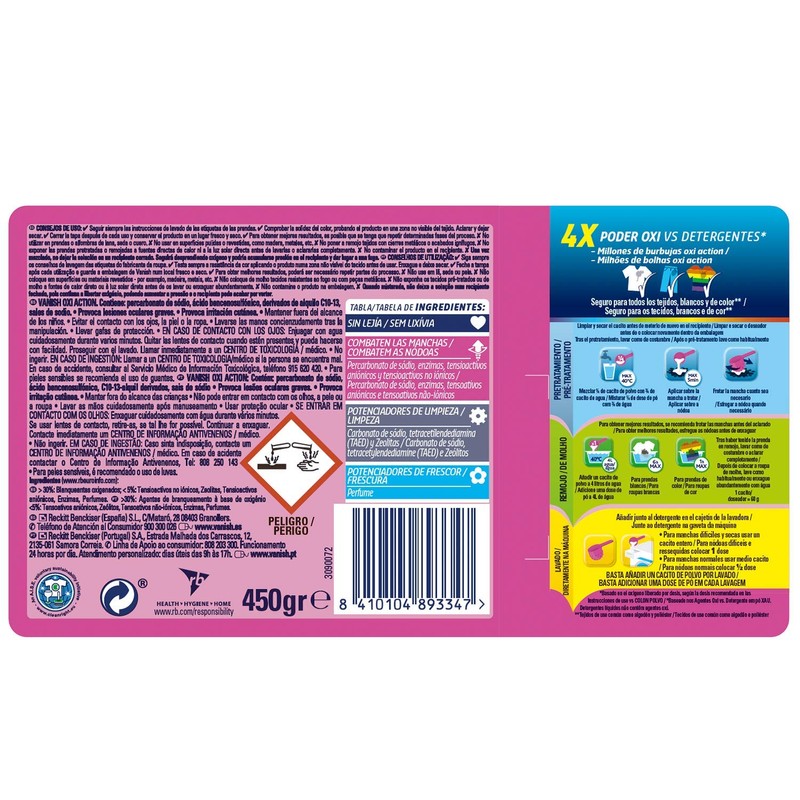 Vanish Oxi Action Stain Remover Powder (500 g) 17.6 oz