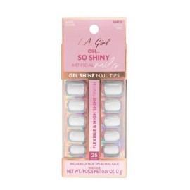 LA Girl 3 Pack L.A. Girl Artificial Nail Tips- Oh So Shiny - 25ct, Cloud Nine. White