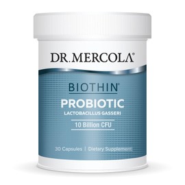 Dr. Mercola Biothin Probiotic 10 Billion CFU Dietary Supplement, 30 Servings (30 Capsules), Supports Optimal Digestion and Regularity, Non GMO, Gluten Free, Soy Free