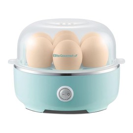 Elite Gourmet EGC115M Easy Egg Cooker Electric 7-Egg Capacity, Soft, Medium, Hard-Boiled Egg Cooker with Auto Shut-Off, Measuring Cup Included, BPA Free, Retro Mint