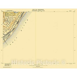 Historic Pictoric Vintage Map - City of Cincinnati, Sheet 18, 1912 NOAA Topographic - Vintage Wall Art - 24in x 18in