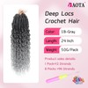 24 Inch 8 Packs Deep Faux Locs Crochet Hair Ombre