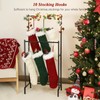 Christmas Stocking Holder Stand with 10 Hooks, Double Rods Stocking