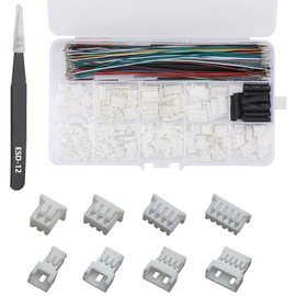 Harissess 460 pieces 1.25 mm JST-MX plug kit, 2/3/4/5/6/7/8/9/10 pin male socket housing with 28AWG premium pre-crimped cables, 1.25 mm pitch MX adapter plug for flight controller