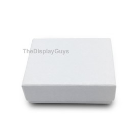 The Display Guys – Cardboard Jewelry Boxes With Cotton – 100 Pack – White Swirl – #11 (2 1/8" x 1 6/8" x 3/4")