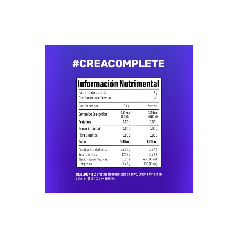 VIVRI Creatina | 60 Porciones | Creatina, Betaína y Bisglicinato