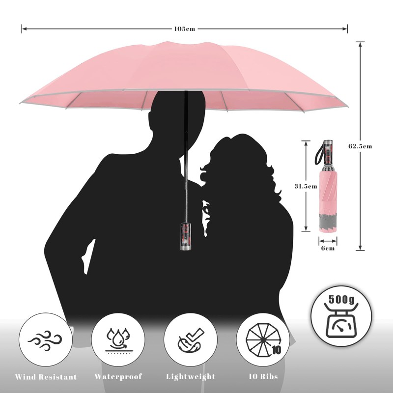 Pioggistar Windproof Umbrella for Men and Women, Inverted Mechanic Umbrellas