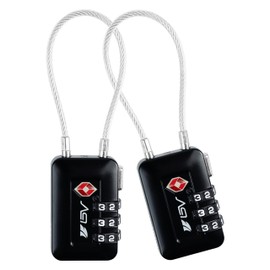 TSA Accepted Luggage Travel Lock, Set-Your-Own Combination Lock for School Gym Locker, Luggage Suitcase Baggage Locks, Filing Cabinets, Toolbox, Case (Black, 2 Pack)