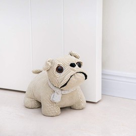 Marwood - Tope de puerta decorativo para el hogar y la oficina, con diseño de bulldog, tope de puerta interior con peso, relleno de peluche y decorativo para el suelo